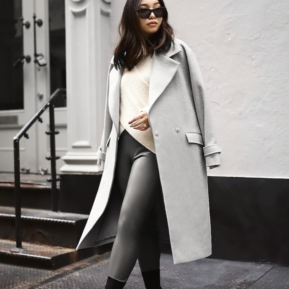 Belted Wrap Front Faux Wool Coat XL women's express jacket size XSmall $… - Picture 8 of 8